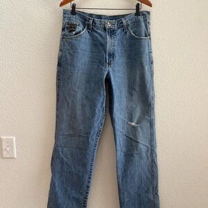 Cinch Jeans Medium Stonewashed Green Label Relaxed Tapered Leg 34 Long